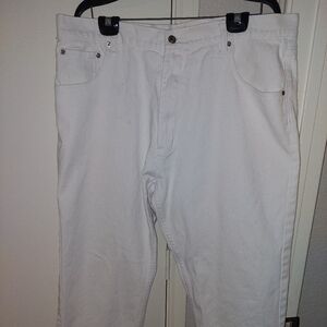 Men's White Jeans by Member's Properties, sz 42X32, $14 slightly used